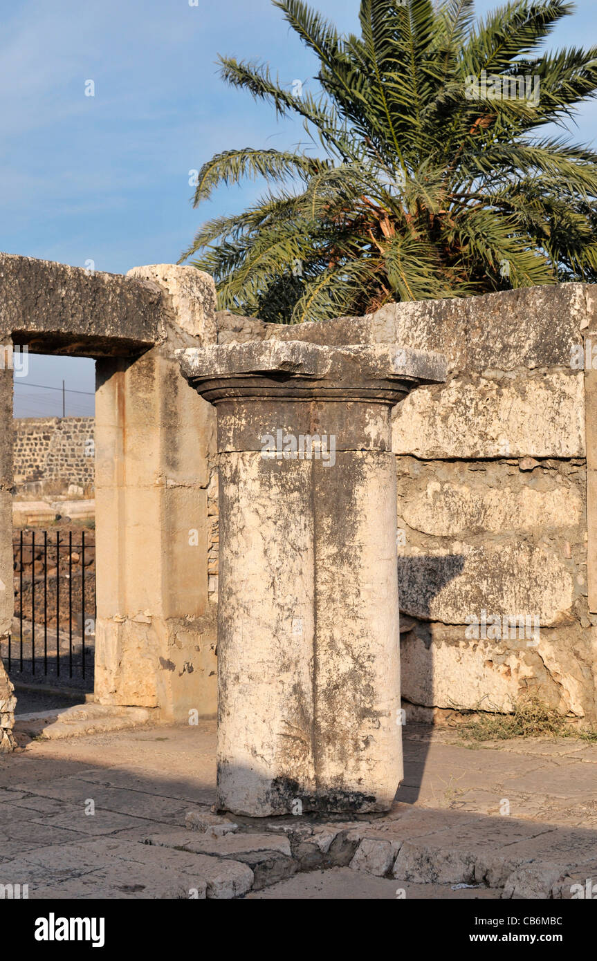 Détails sur 4e siècle synagogue, Capernaüm, Galilée, Israël, Asie, Moyen Orient Banque D'Images