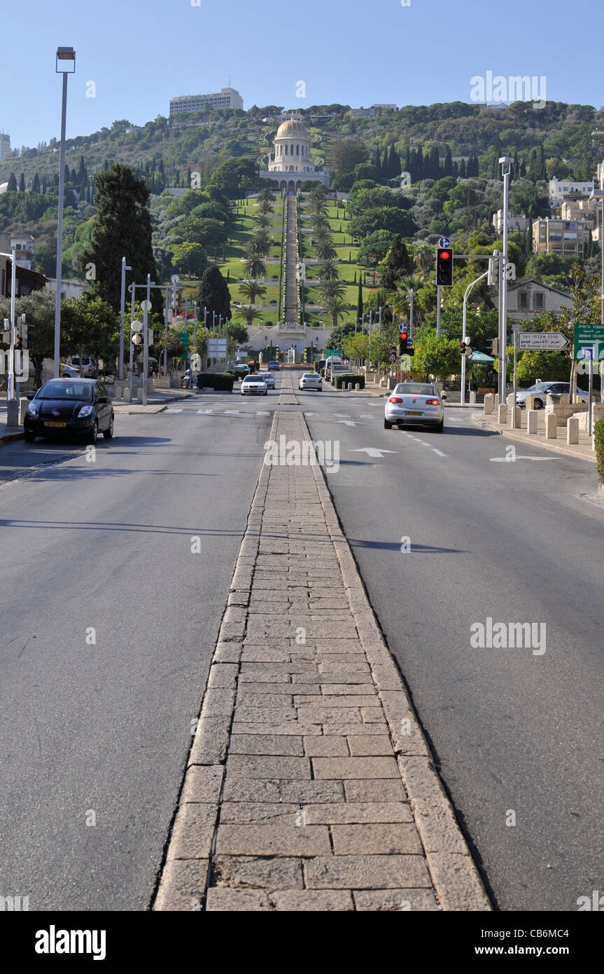 Route de Bahai Temle ,Haifa,Galilée, Israël, Asie, Moyen Orient Banque D'Images