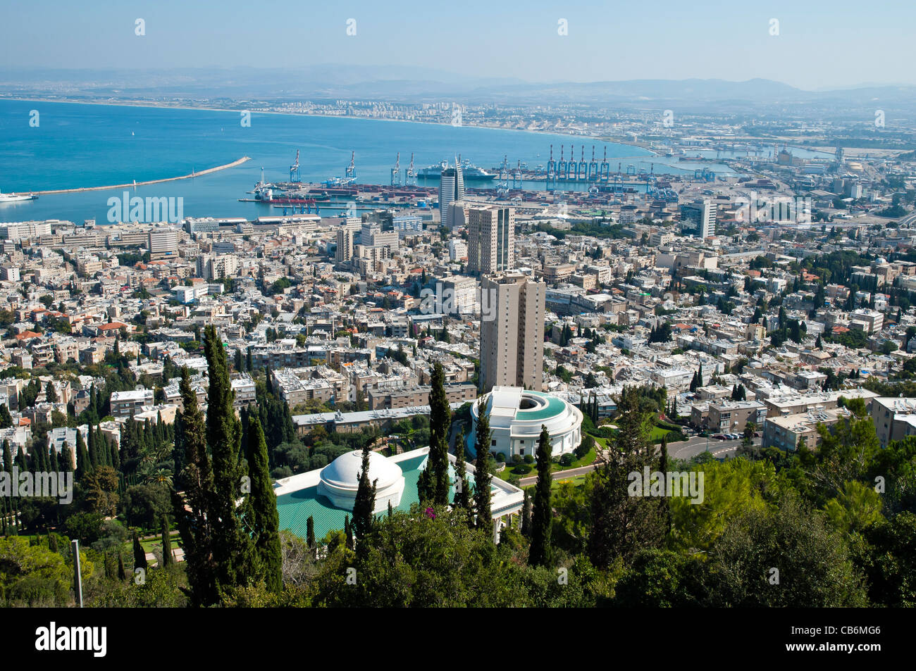 Une vue panoramique du Mont Carmel, Haïfa, Israël Galilée,Asie, Moyen-Orient Banque D'Images