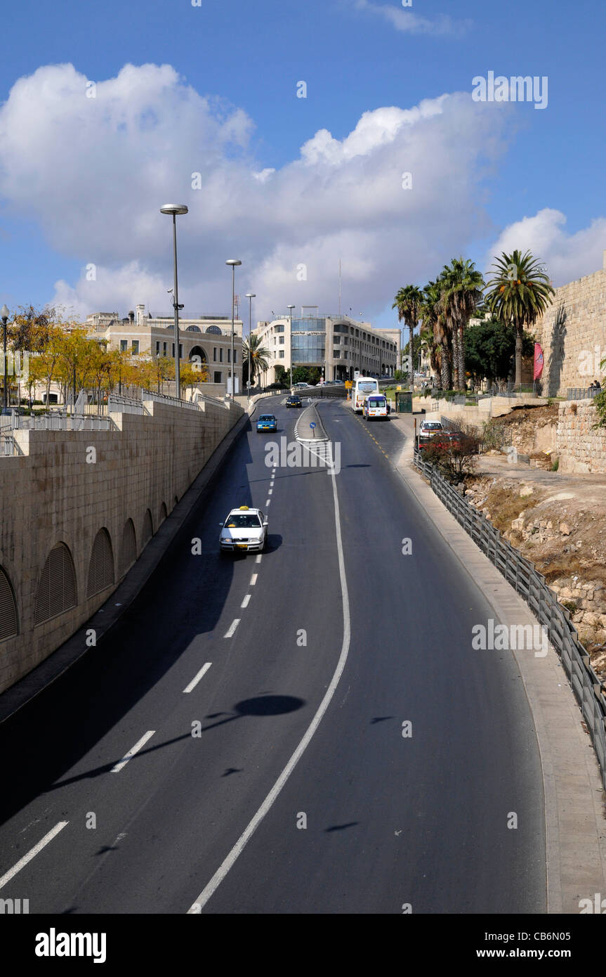 Rue de la ville de Jérusalem, capitale d'Israël, Asie, Moyen Orient Banque D'Images