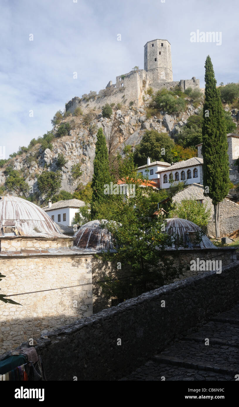 La vieille ville de Počitelj, République serbe de Bosnie et Herzégovine Banque D'Images