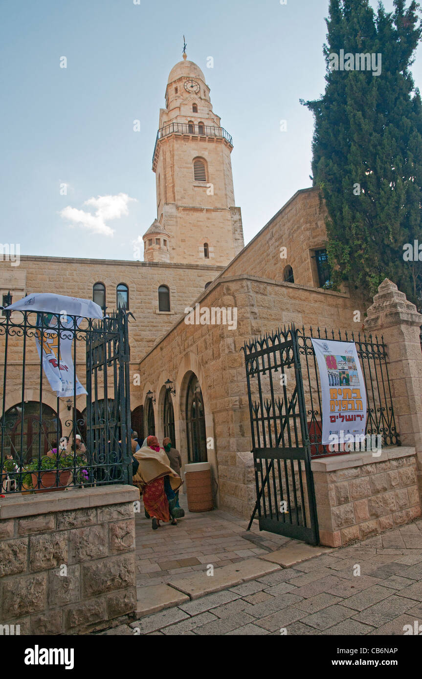 Détail de l'Abbaye de la Dormition avec Bell Tower, Jérusalem, capitale d'Israël, Asie, Moyen Orient Banque D'Images