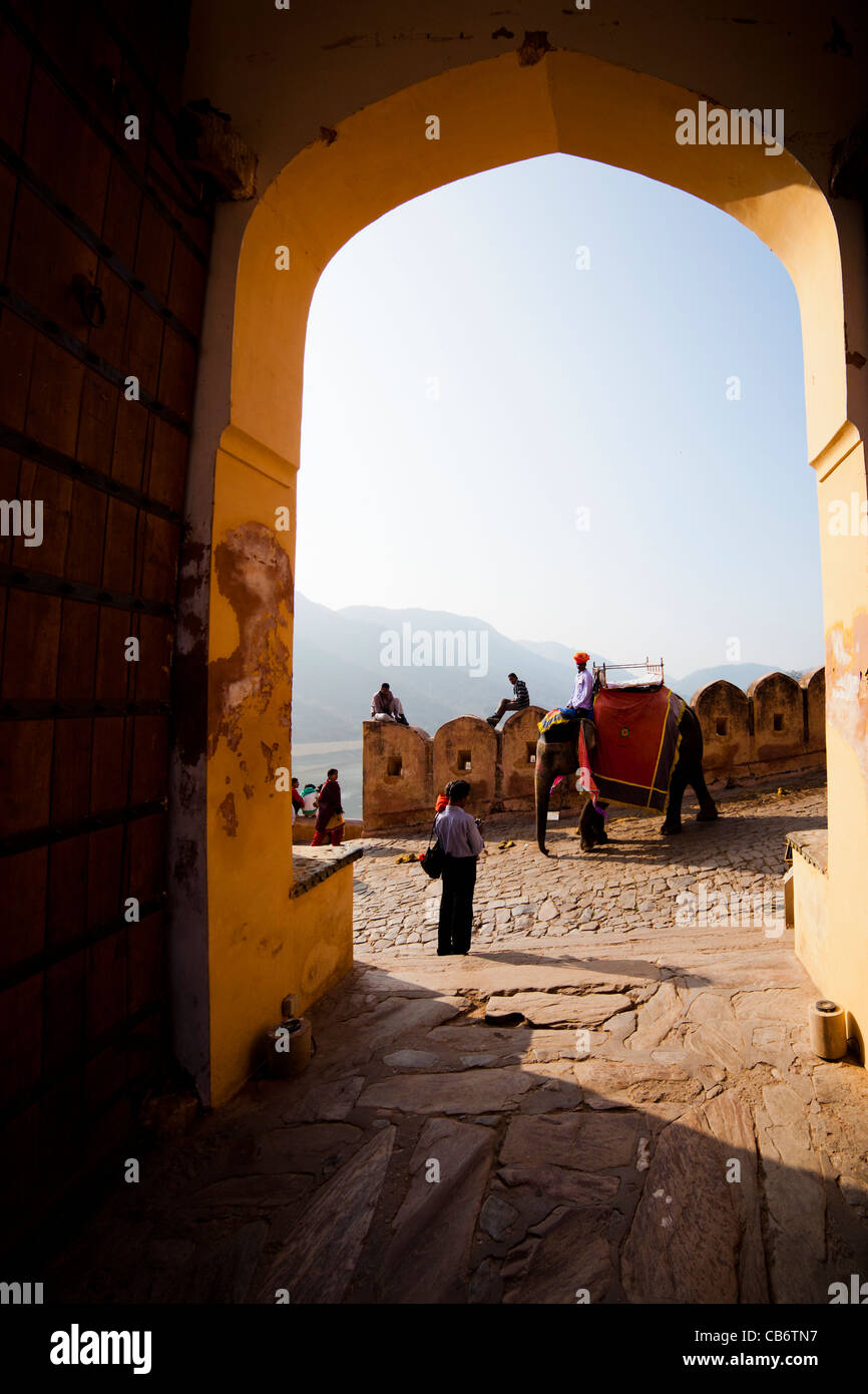 Fort Amber jaipur moghol monument coloré Banque D'Images