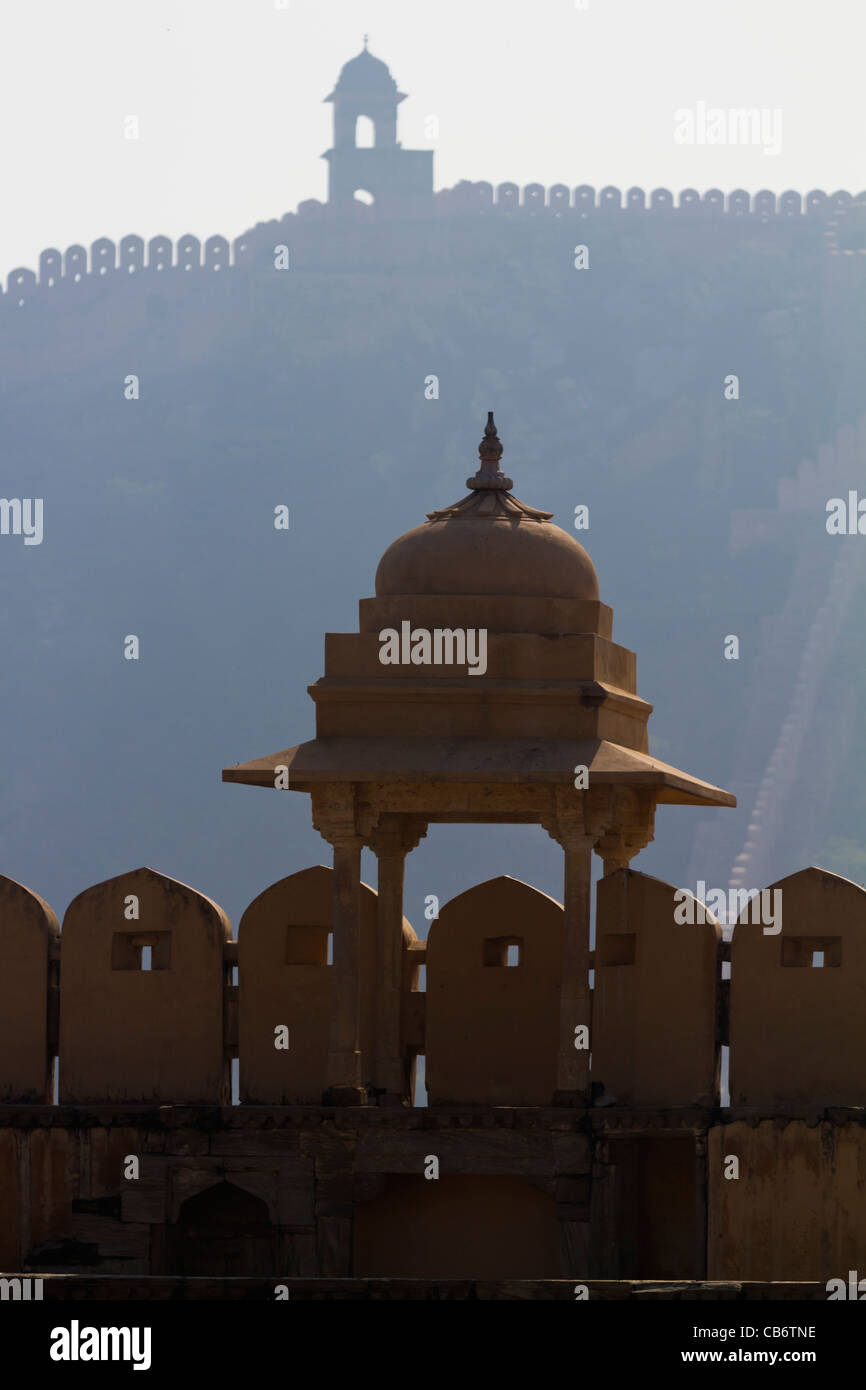 Fort Amber jaipur moghol monument coloré Banque D'Images