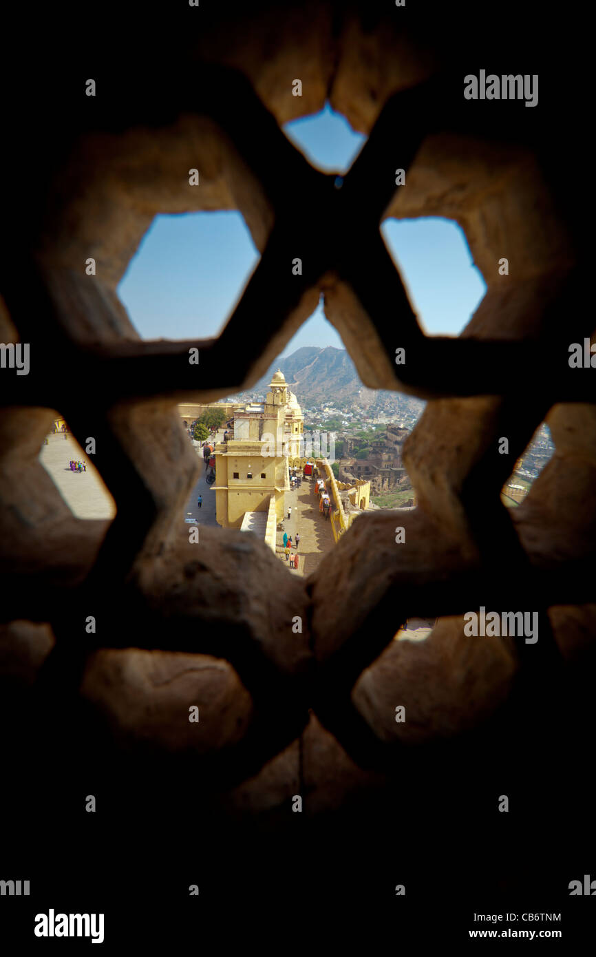 Fort Amber jaipur moghol monument coloré Banque D'Images