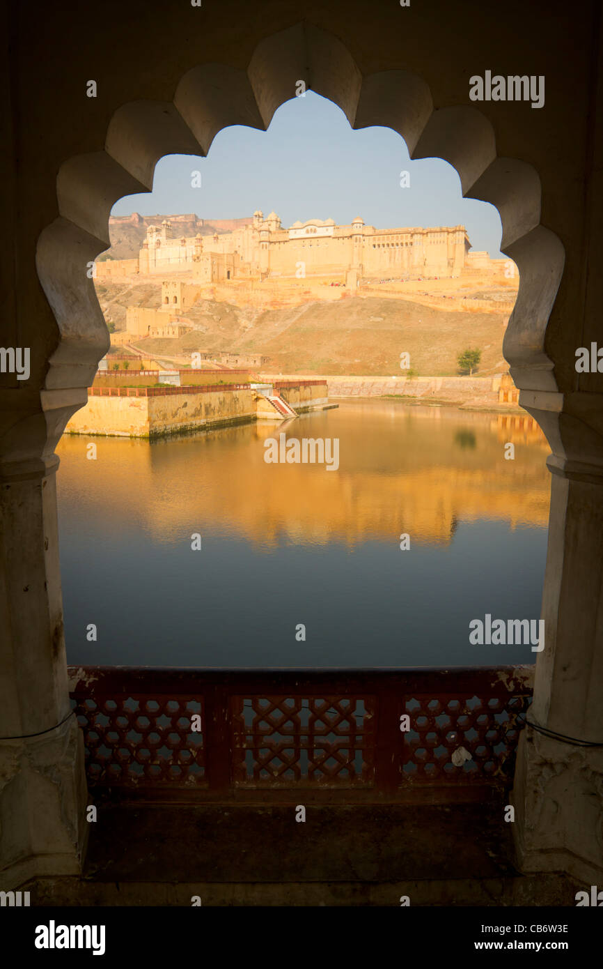 Fort Amber jaipur moghol monument coloré Banque D'Images