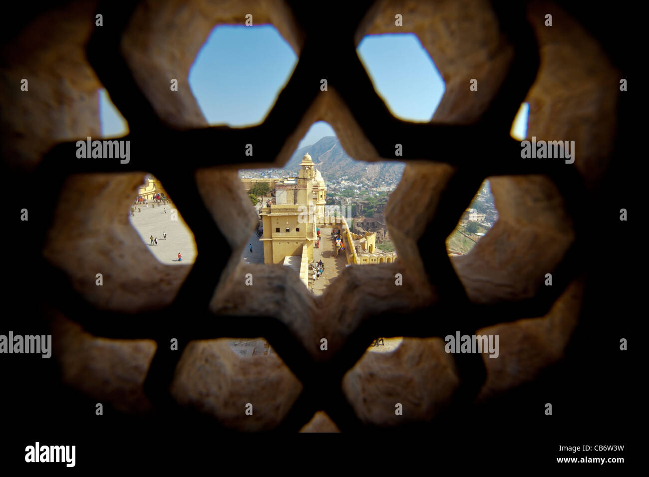 Fort Amber jaipur moghol monument coloré Banque D'Images