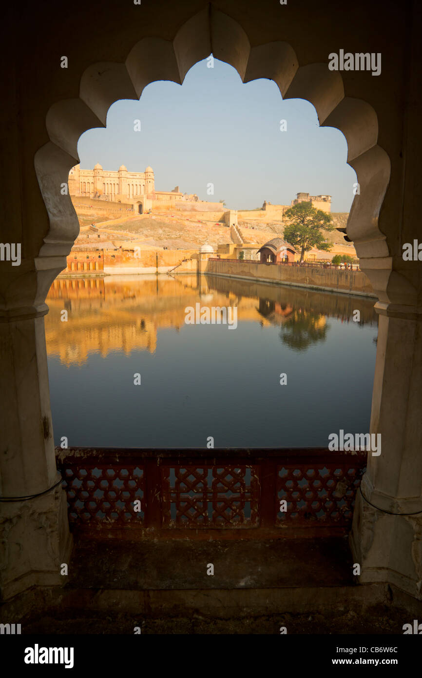 Fort Amber jaipur moghol monument coloré Banque D'Images