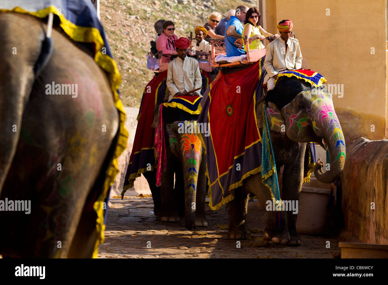 Fort Amber jaipur moghol monument coloré Banque D'Images