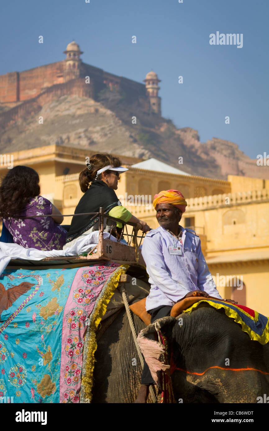 Fort Amber jaipur moghol monument coloré Banque D'Images