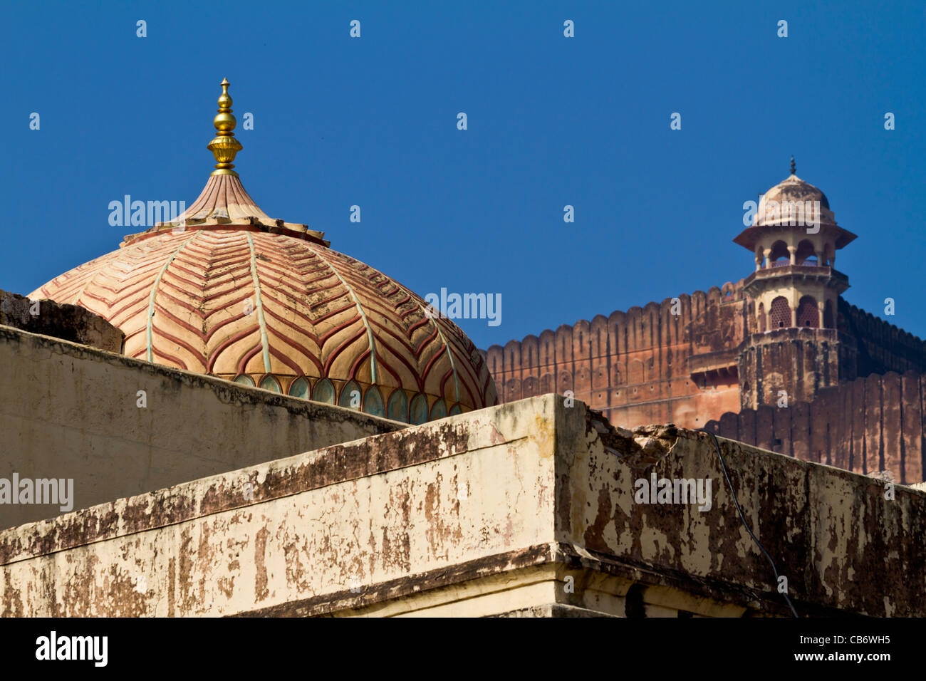 Fort Amber jaipur moghol monument coloré Banque D'Images