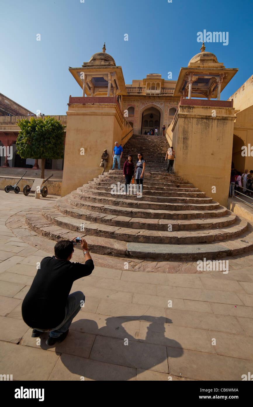 Fort Amber jaipur moghol monument coloré Banque D'Images