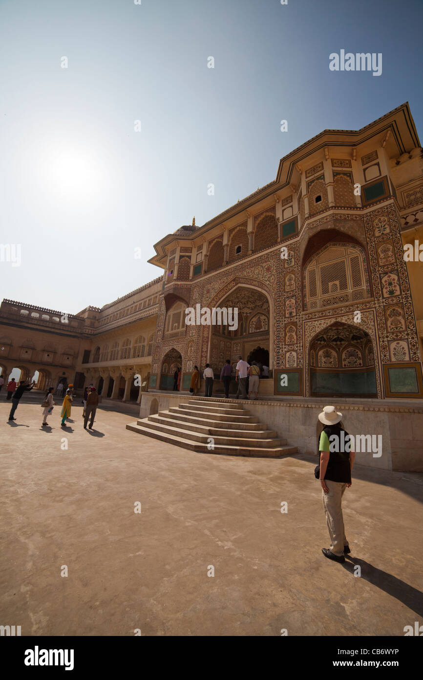 Fort Amber jaipur moghol monument coloré Banque D'Images