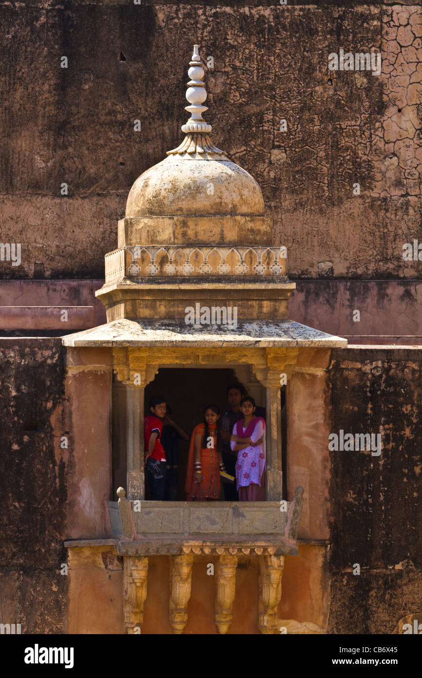 Fort Amber jaipur moghol monument coloré Banque D'Images