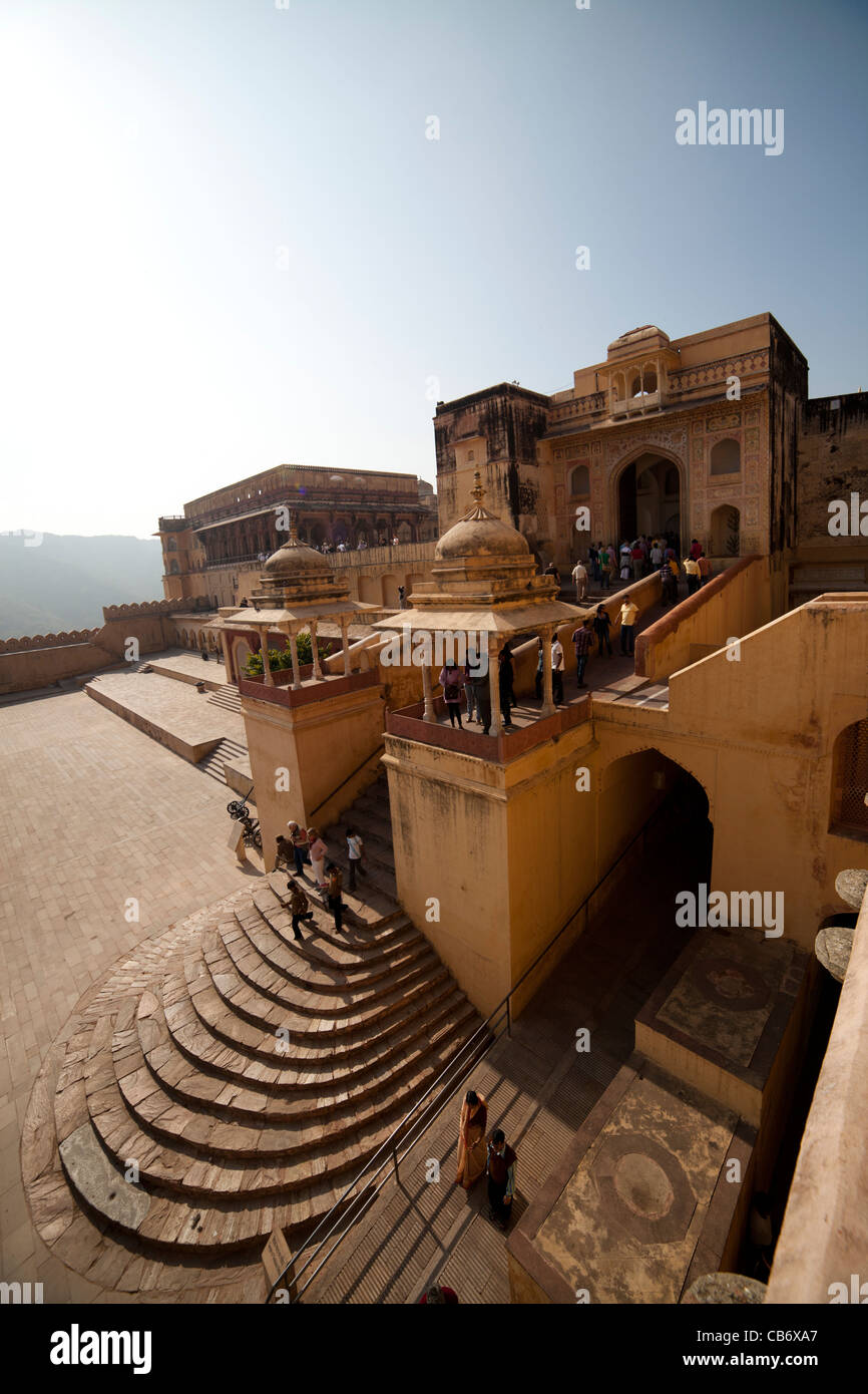 Fort Amber jaipur moghol monument coloré Banque D'Images