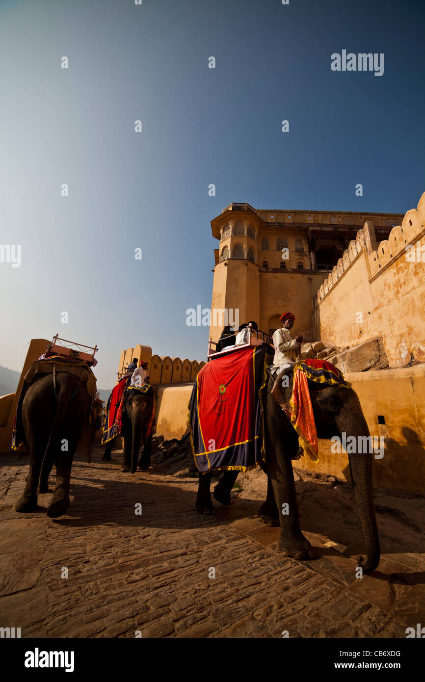 Fort Amber jaipur moghol monument coloré Banque D'Images