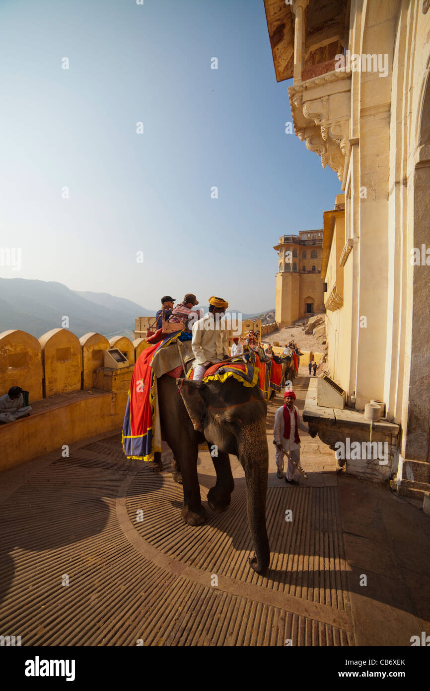 Fort Amber jaipur moghol monument coloré Banque D'Images