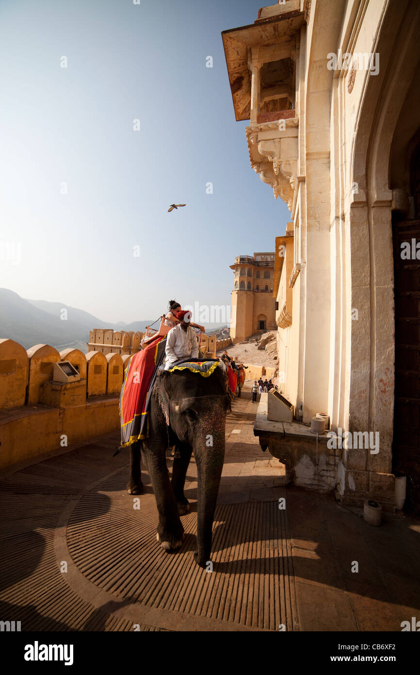 Fort Amber jaipur moghol monument coloré Banque D'Images