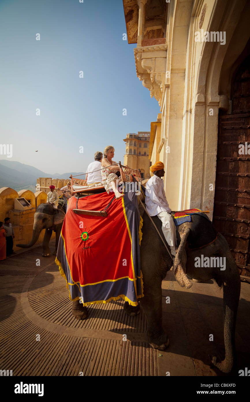 Fort Amber jaipur moghol monument coloré Banque D'Images