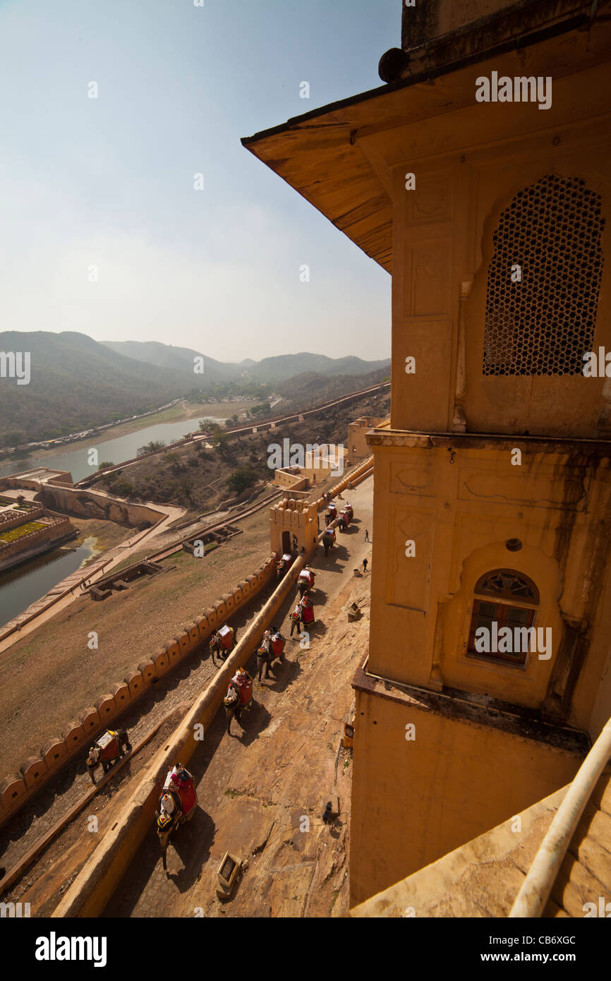 Fort Amber jaipur moghol monument coloré Banque D'Images