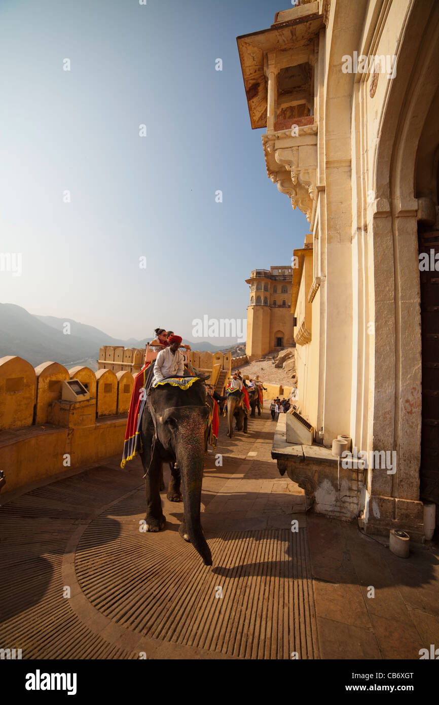 Fort Amber jaipur moghol monument coloré Banque D'Images