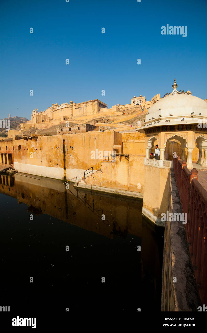 Fort Amber jaipur moghol monument coloré Banque D'Images