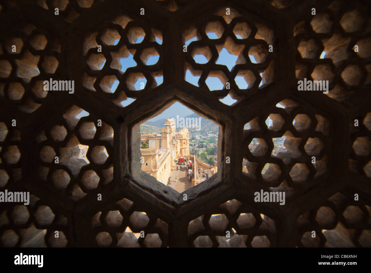 Fort Amber jaipur moghol monument coloré Banque D'Images