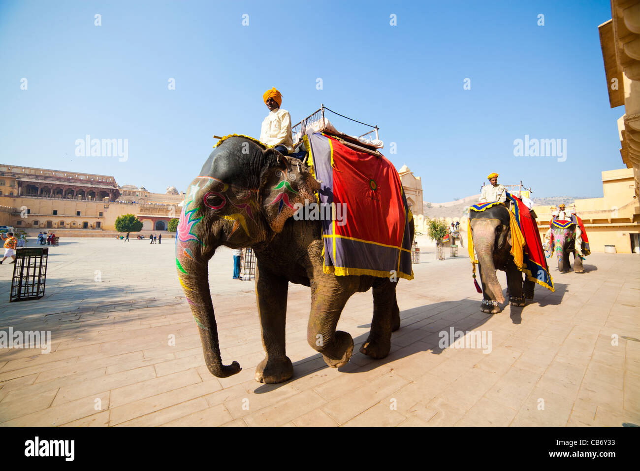 Fort Amber jaipur moghol monument coloré Banque D'Images