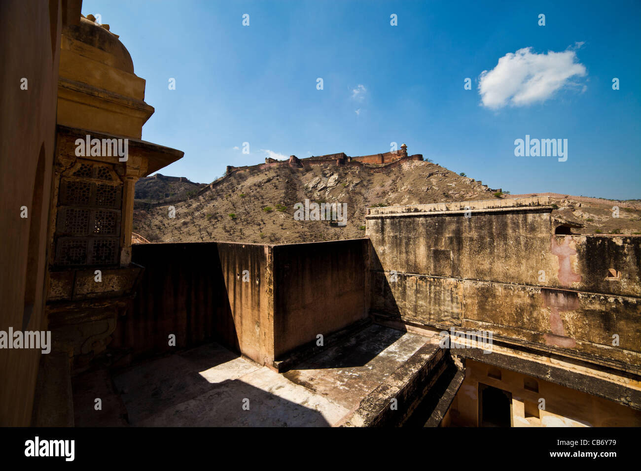 Fort Amber jaipur moghol monument coloré Banque D'Images