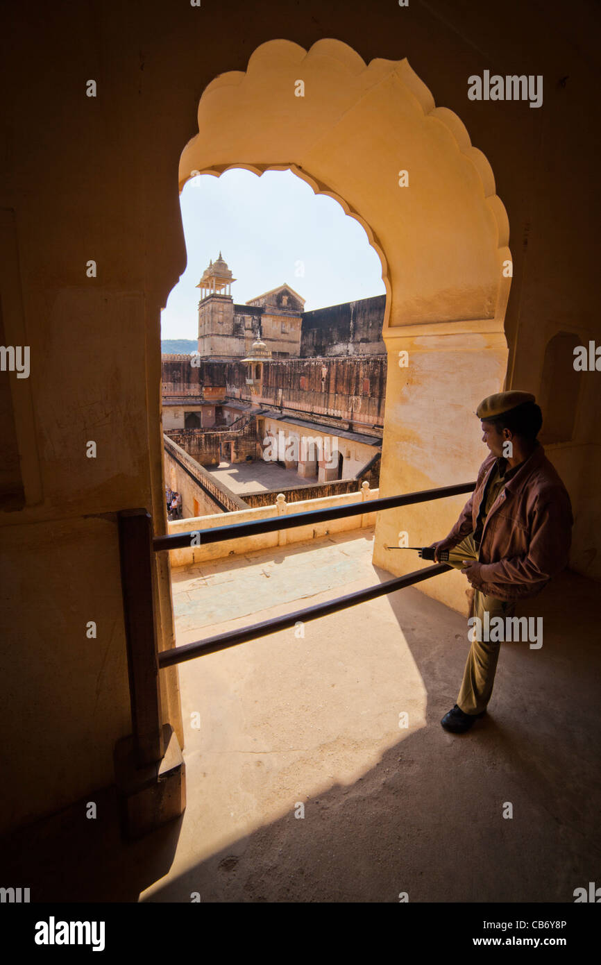 Fort Amber jaipur moghol monument coloré Banque D'Images