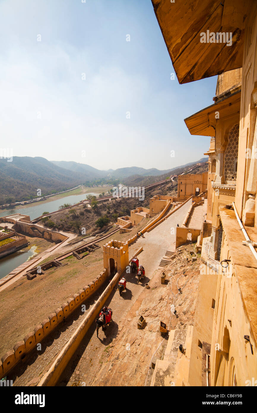 Fort Amber jaipur moghol monument coloré Banque D'Images