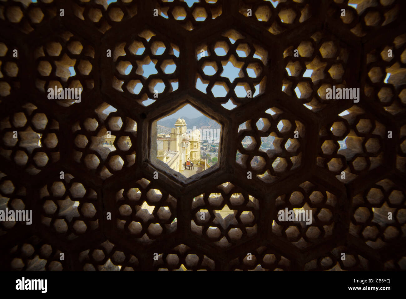 Fort Amber jaipur moghol monument coloré Banque D'Images