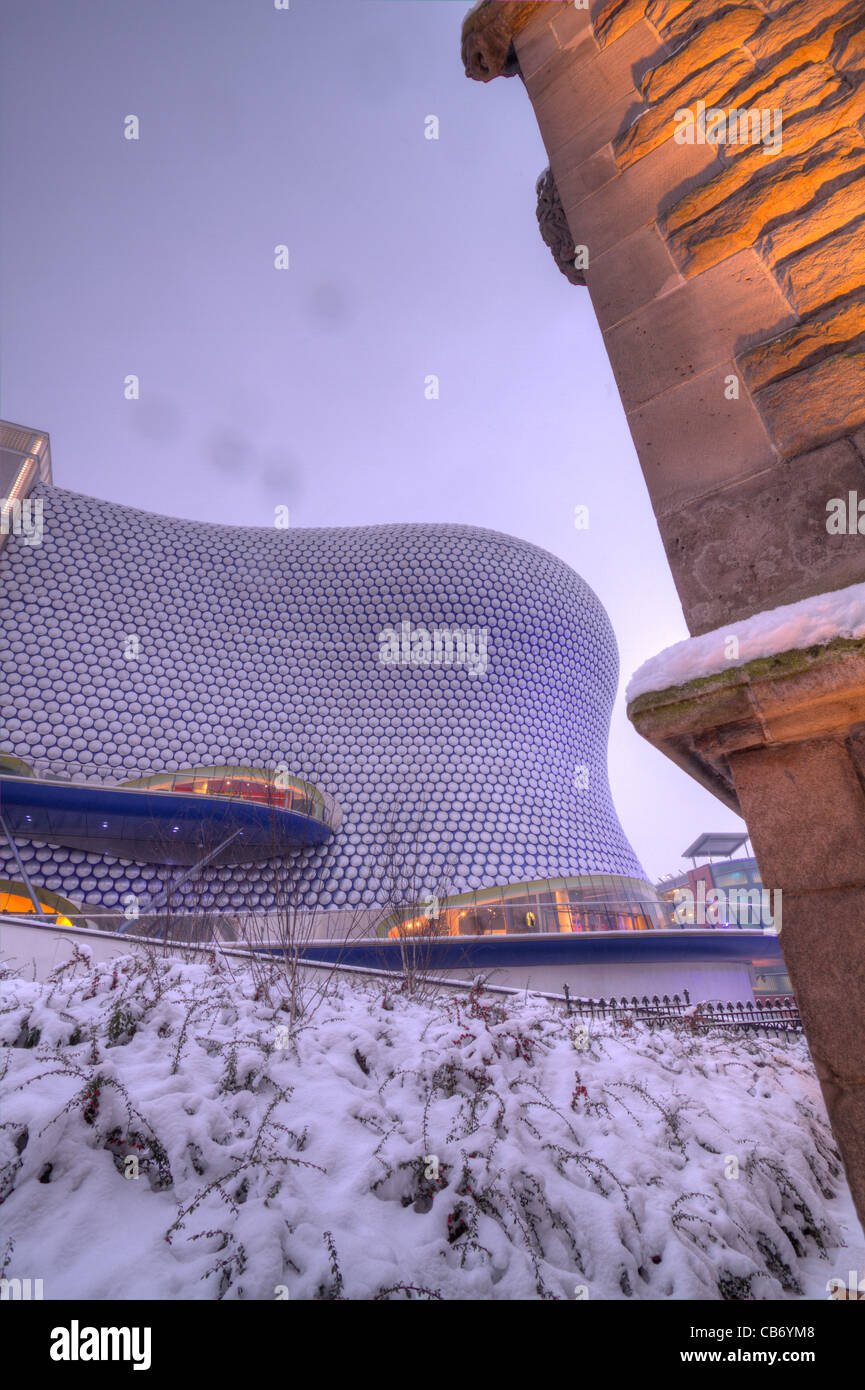 Site historique de la ville de Bullring birmingham snow Banque D'Images
