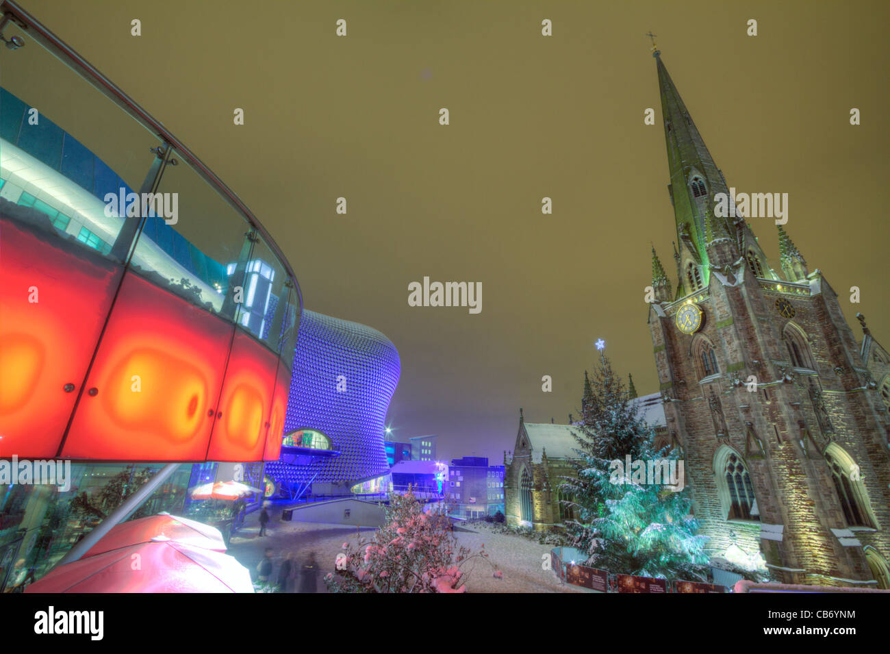 Site historique de la ville de Bullring birmingham snow Banque D'Images