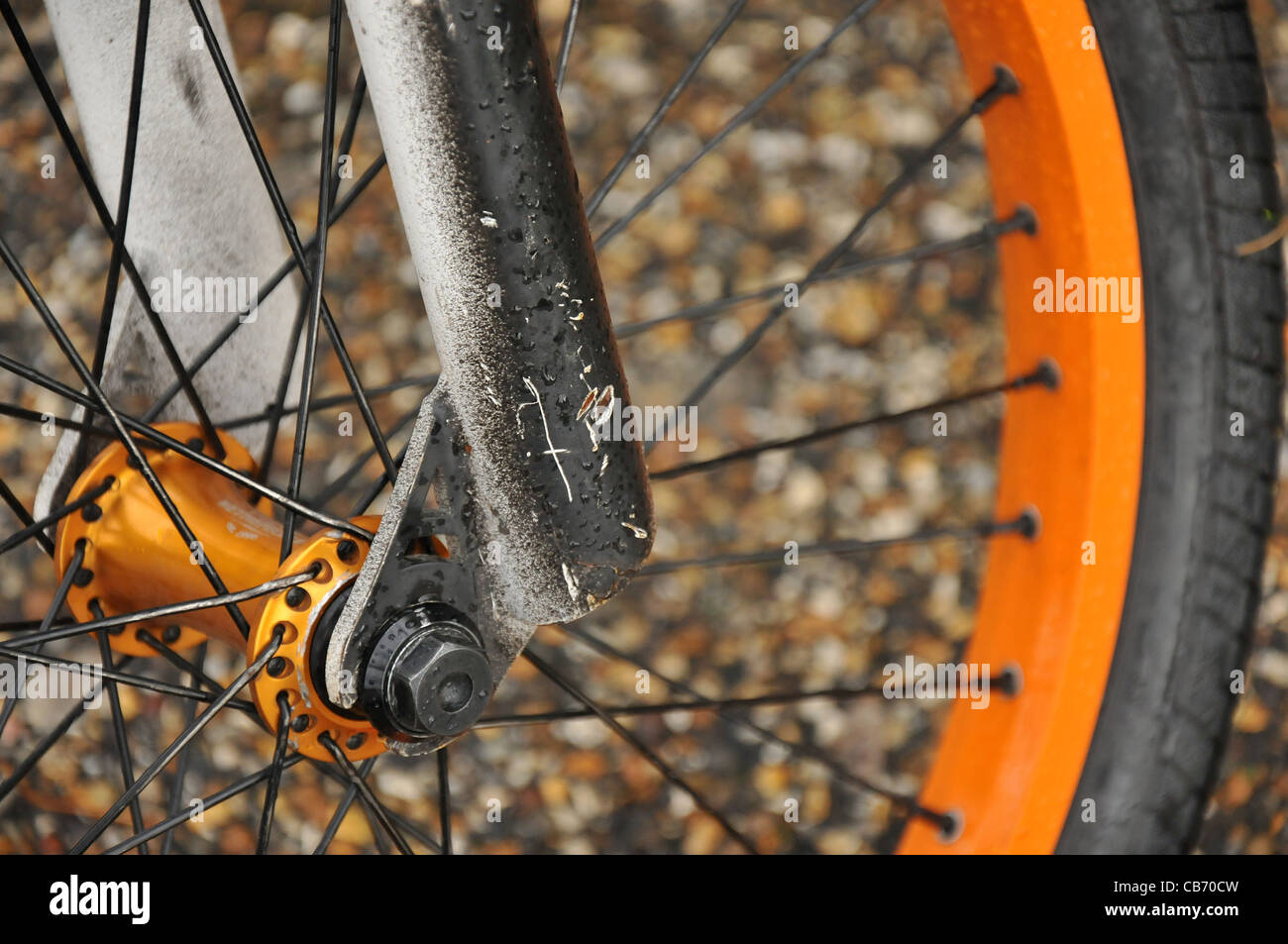 Roue d'un vélo BMX Banque D'Images