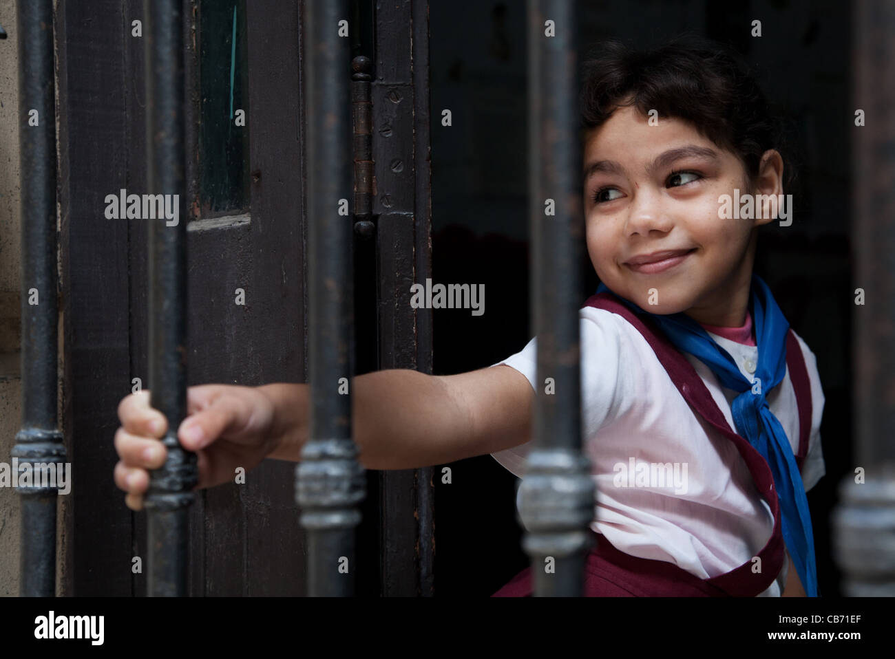 Lycéenne, La Havane (La Habana, Cuba) Banque D'Images