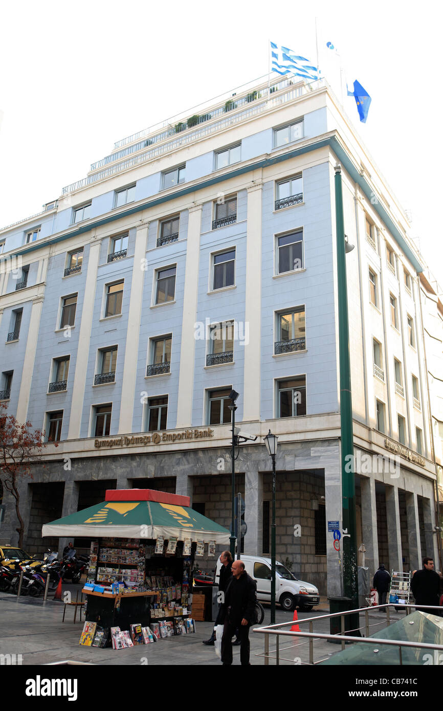 Grèce Athènes la banque emboriki Banque D'Images