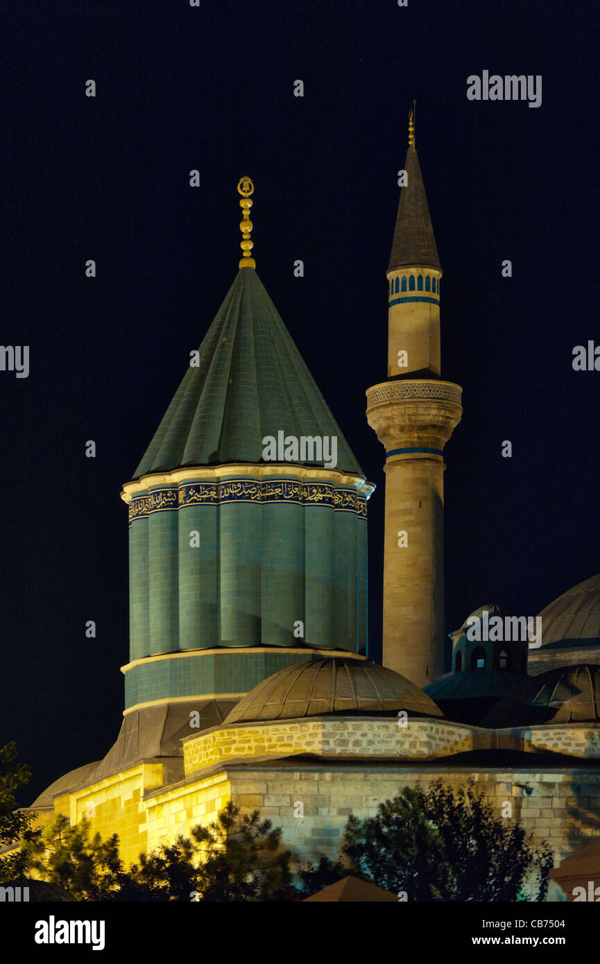 Turbe ( Tombeau ) de MEVLANA CELALEDDIN Rumi et Haci Bektas Konya Turquie Mosquée Banque D'Images