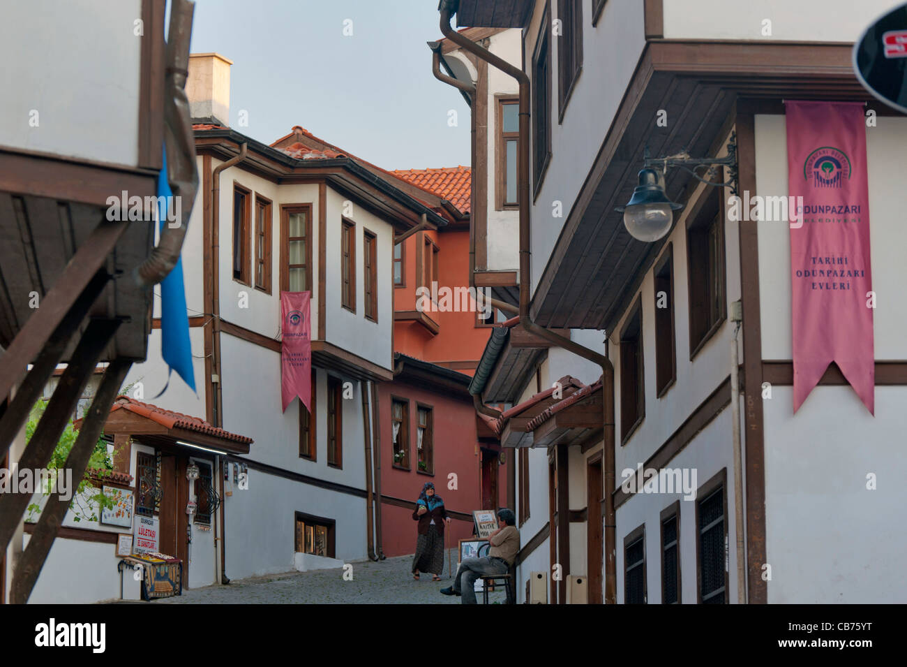 Odunpazarı maisons traditionnelles turques Turquie Eskişehir Banque D'Images