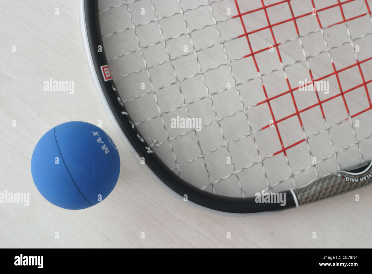 Raquette de Squash et la balle, Banque D'Images