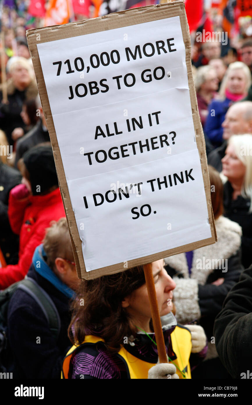 Les travailleurs du secteur public au cours d'une journée d'action sur les travailleurs secotr pension. Banque D'Images