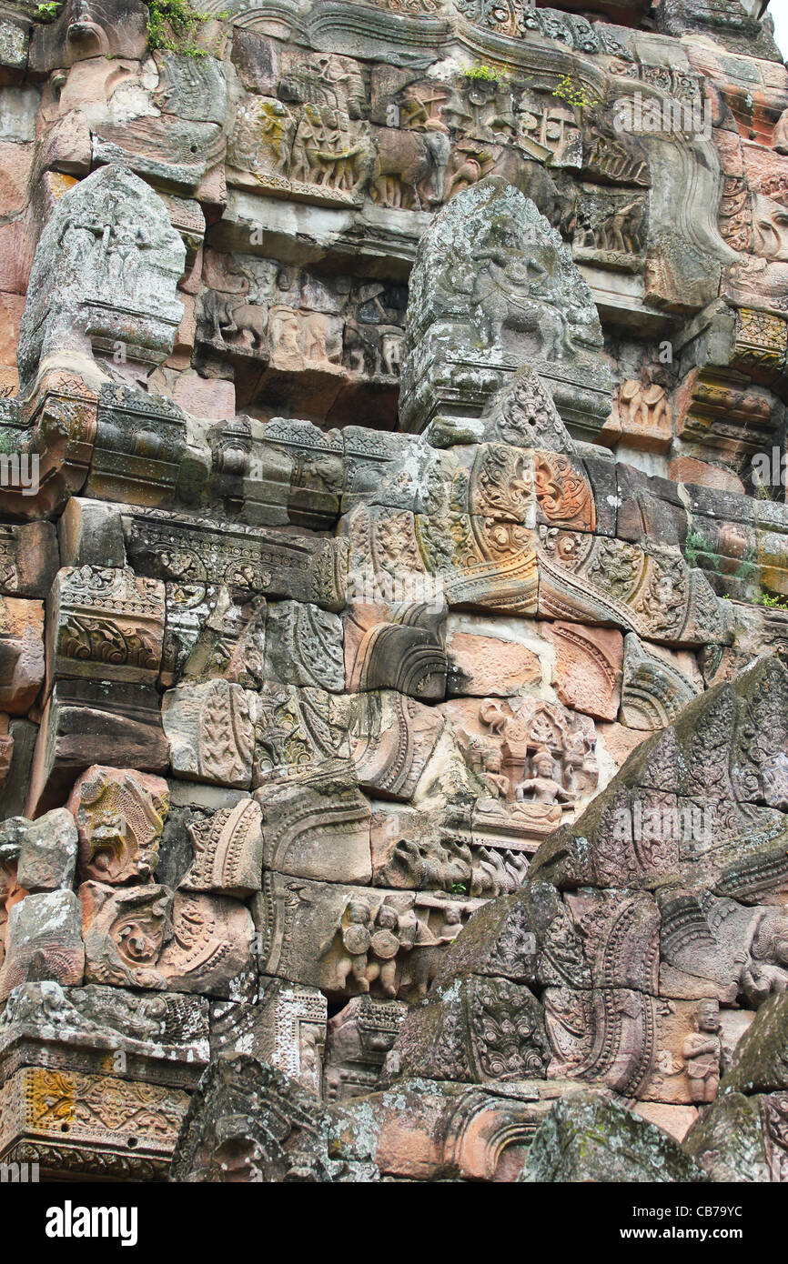 Phanomrung ancien temple cambodgien sur la Thaïlande, la frontière cambodgienne. Banque D'Images