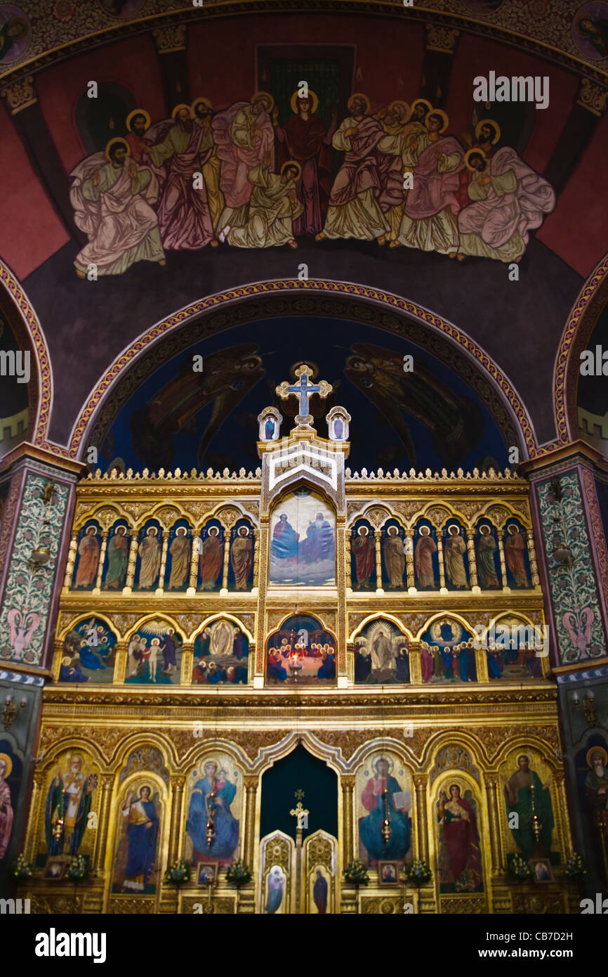 À l'intérieur de la cathédrale Holy Trinity, Sibiu, Roumanie Banque D'Images