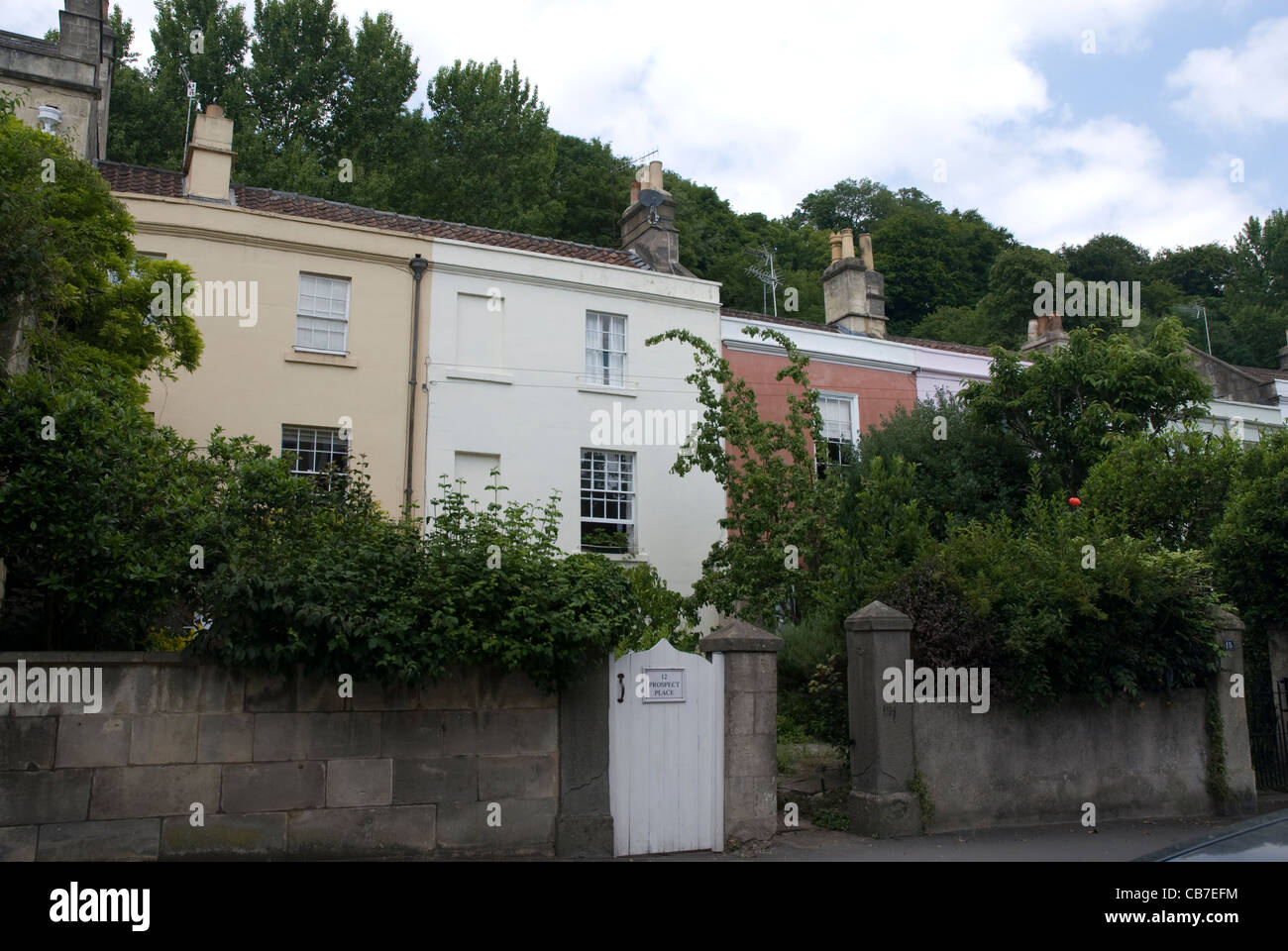 Chalets sur Prospect Place Somerset Bath Spa Camden Angleterre Royaume-Uni Banque D'Images