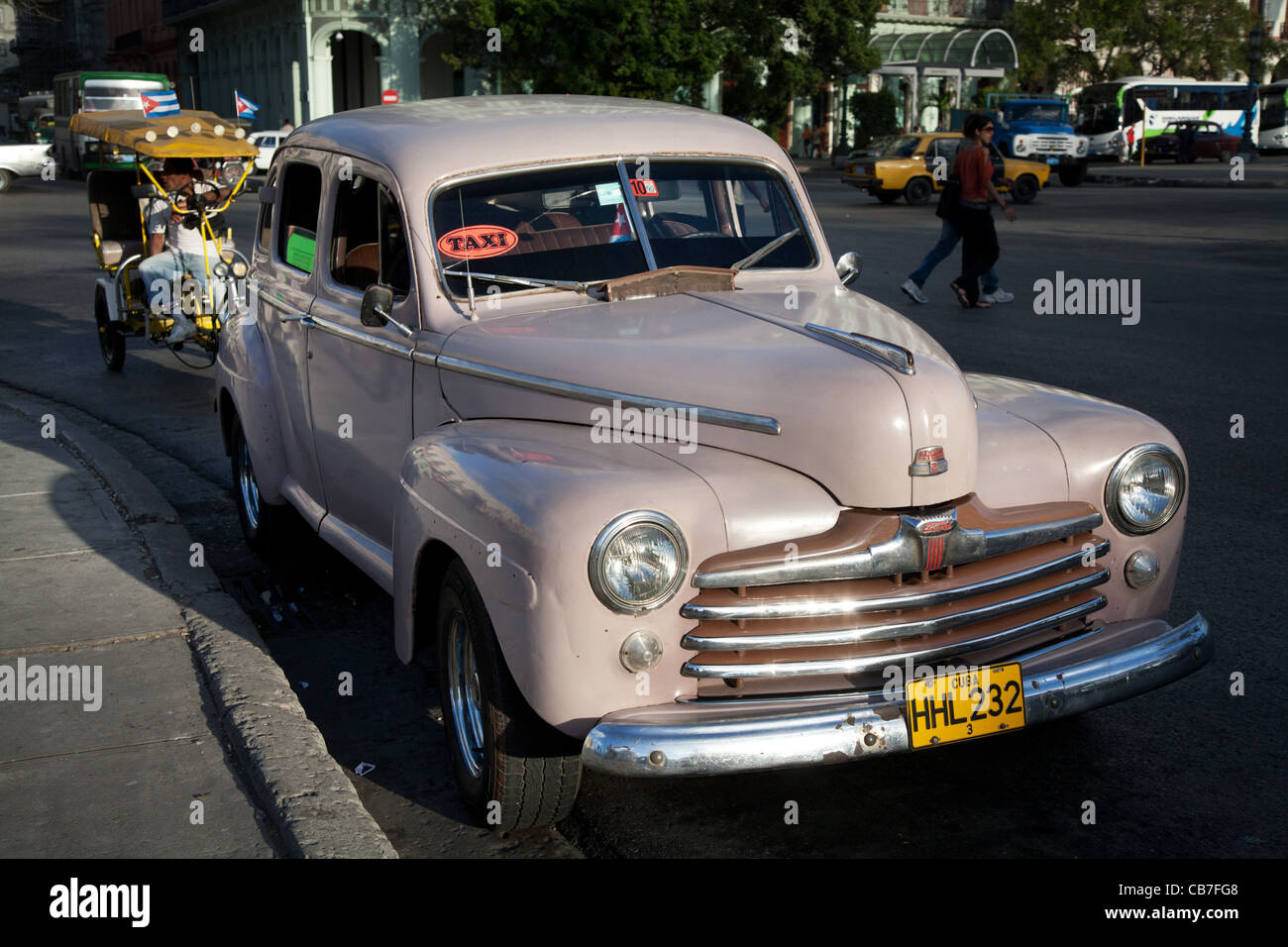 Vintage Car taxi colective. La Havane (La Habana, Cuba) Banque D'Images