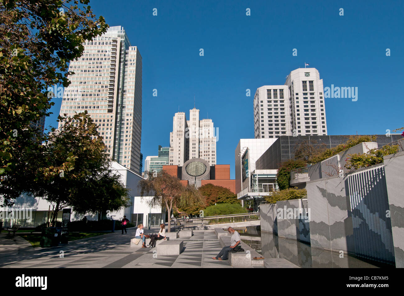 Les jardins Yerba Buena centre culturel parcs publics 3-4 Mission et Folsom rues centre-ville de San Francisco California USA Banque D'Images