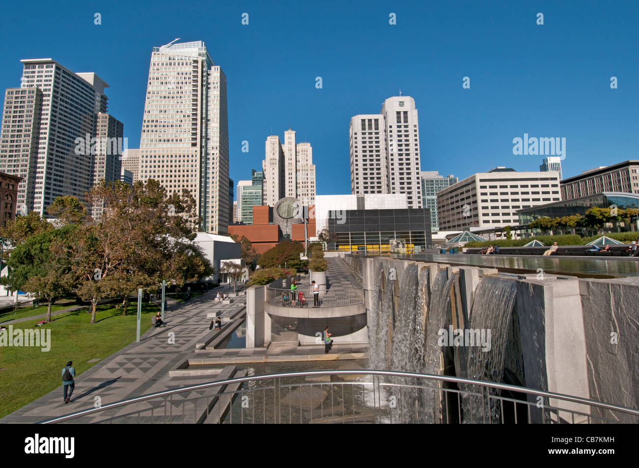 Les jardins Yerba Buena centre culturel parcs publics 3-4 Mission et Folsom rues centre-ville de San Francisco California USA Banque D'Images