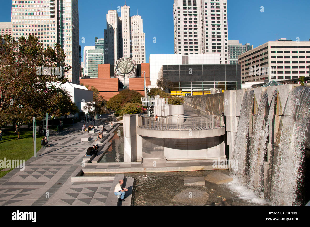 Les jardins Yerba Buena centre culturel parcs publics 3-4 Mission et Folsom rues centre-ville de San Francisco California USA Banque D'Images