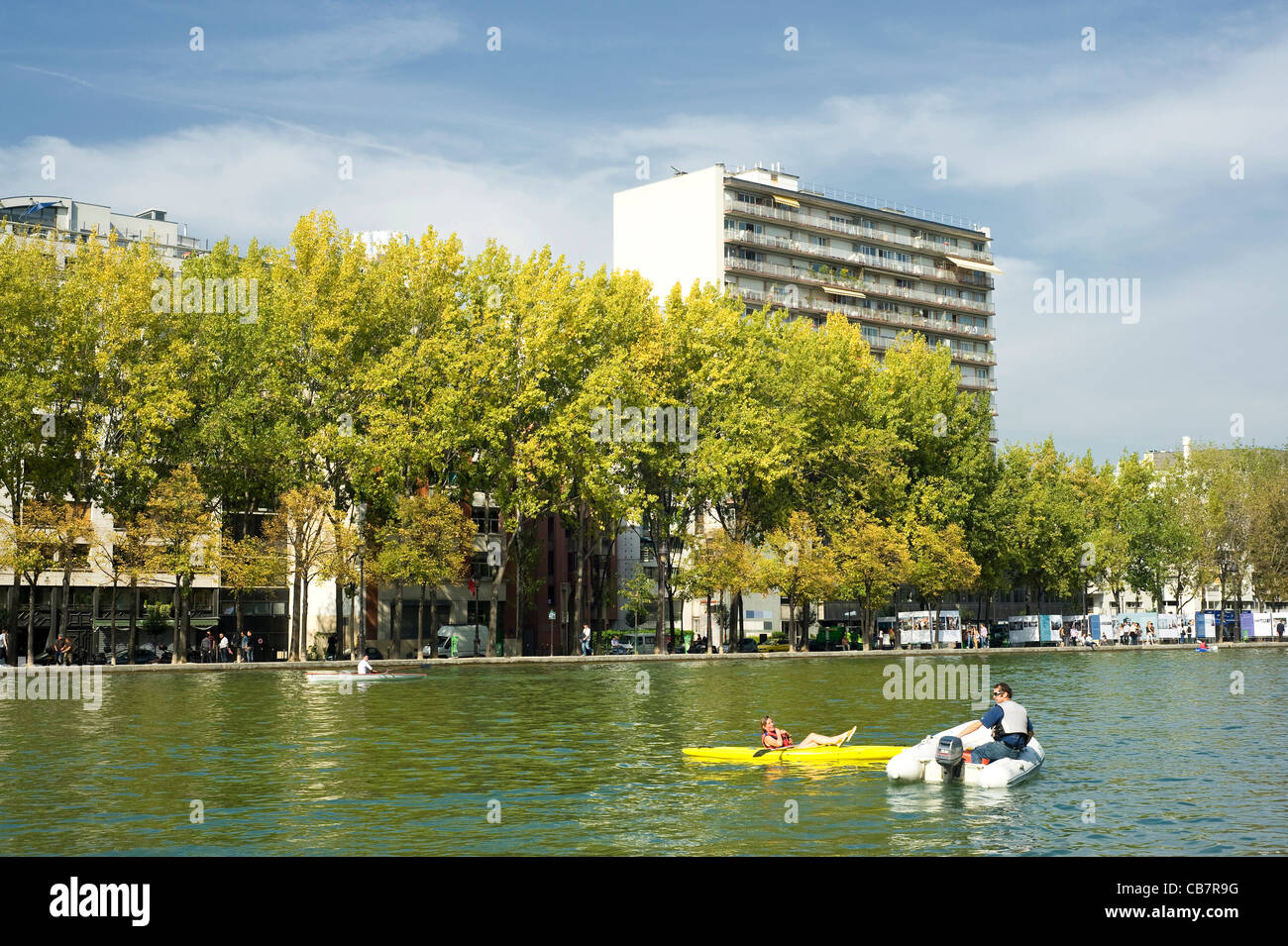 Paris, France - Canal de l'Ourcq Banque D'Images