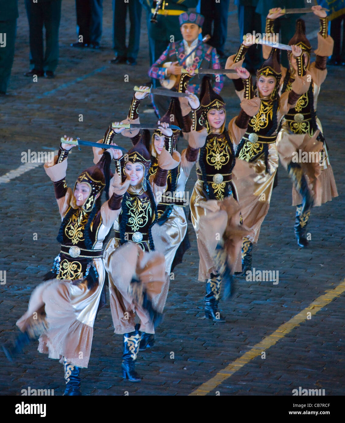 Au cours de l'exécution de la bande militaire Militaire International Music Festival, sur la Place Rouge, Moscou, Russie Banque D'Images